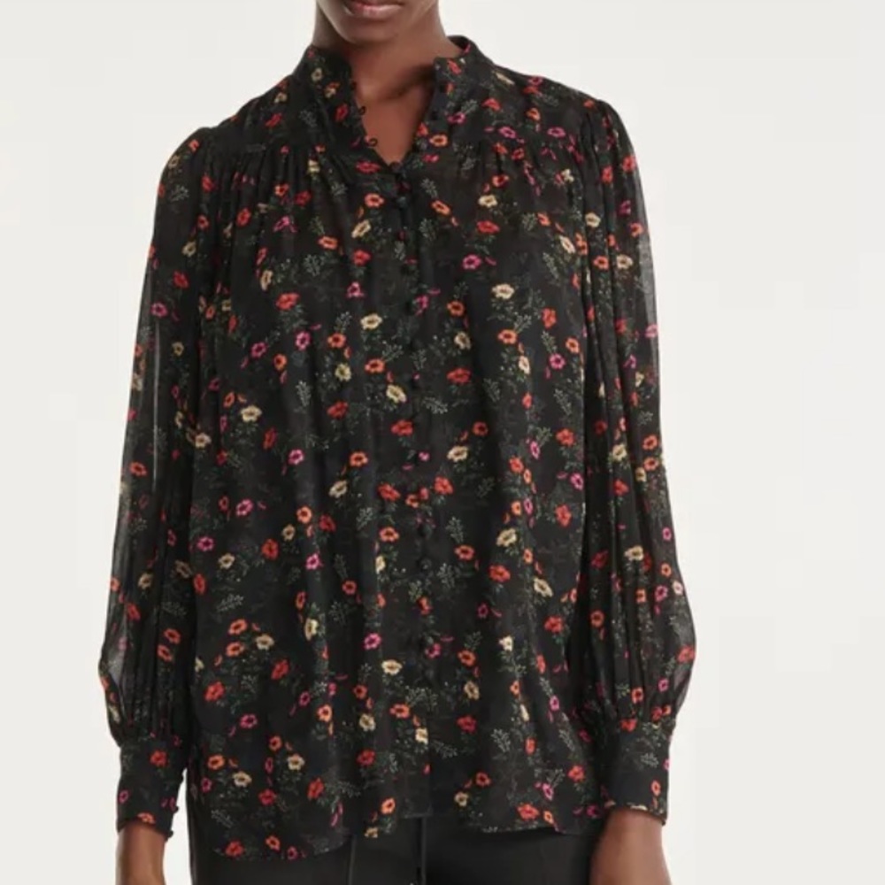 The Kooples black floral blouse
